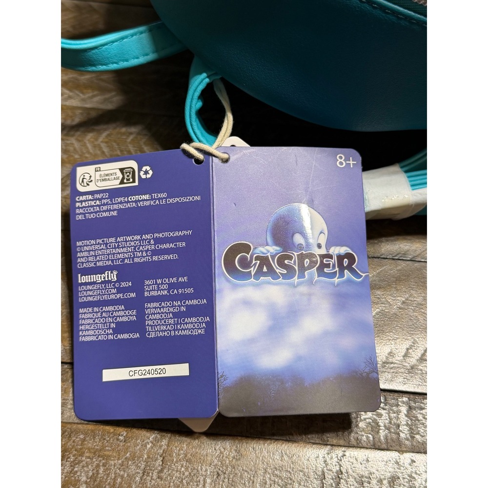 Loungefly Casper the Friendly Ghost Mini Backpack OS Blue NWT Halloween Pumpkin - Picture 9 of 9